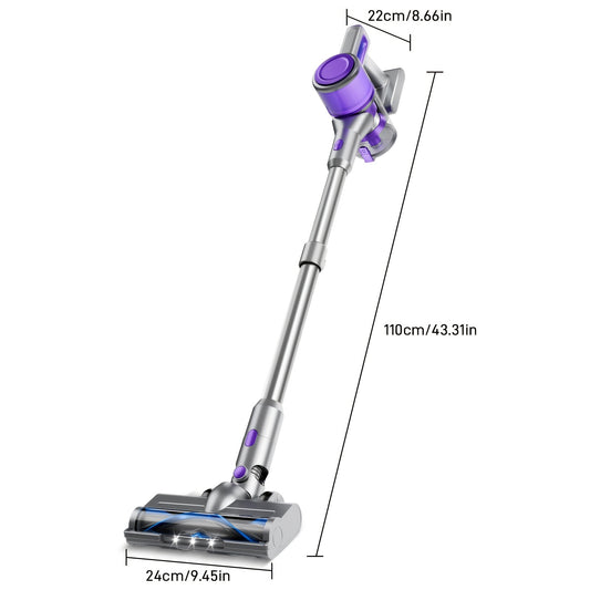Cordless Vacuum Cleaner, 45-70Kpa Powerful Stick Vacuum with 45min Runtime, 50.72oz Dust Cup, Rechargeable/Wireless Vacuum for Hardwood Floor Carpet