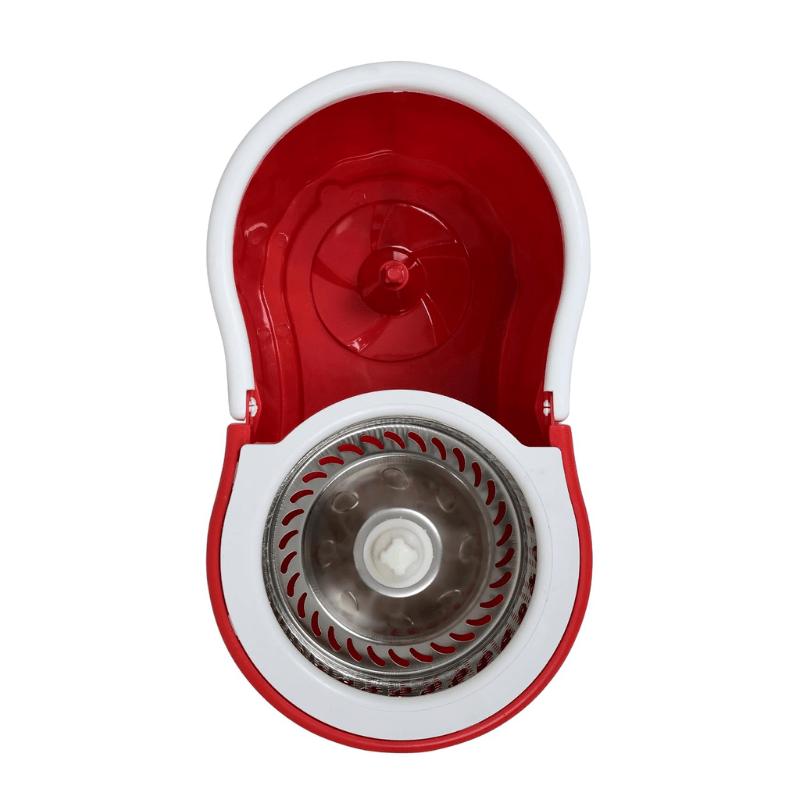 Spin Mop and Bucket with Wringer Set and 4 Microfiber Mop Refills, Stainless Steel, Extended Handle