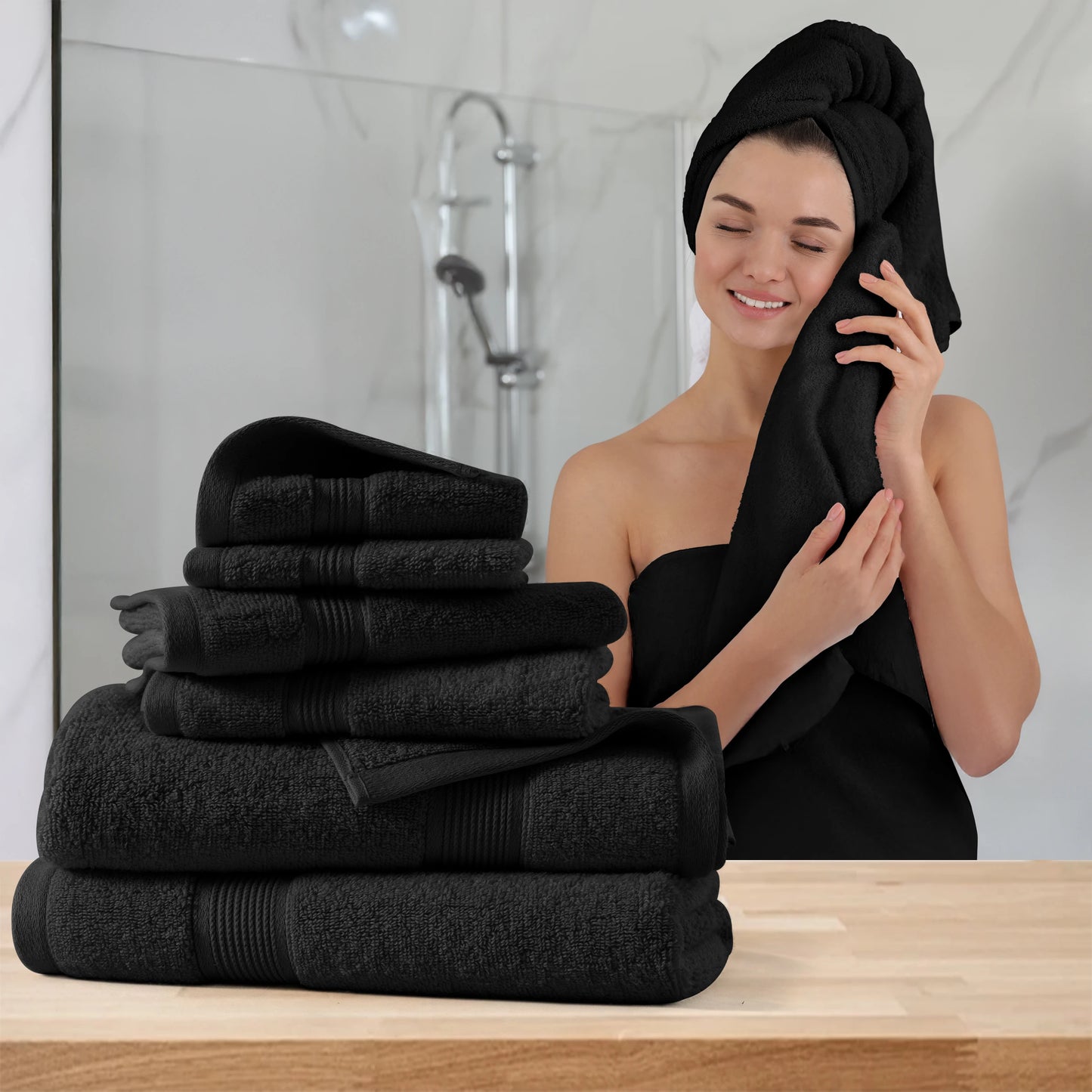 100% Cotton Luxury 6-Piece Bath Towel Set