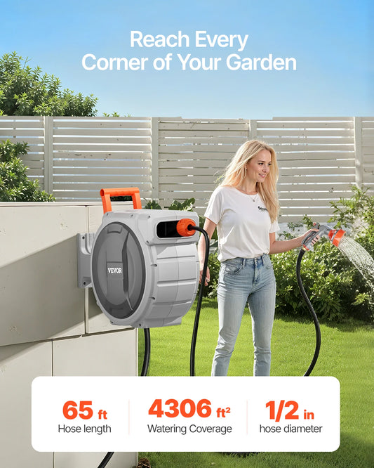 Retractable Garden Hose Reel Wall Mounted