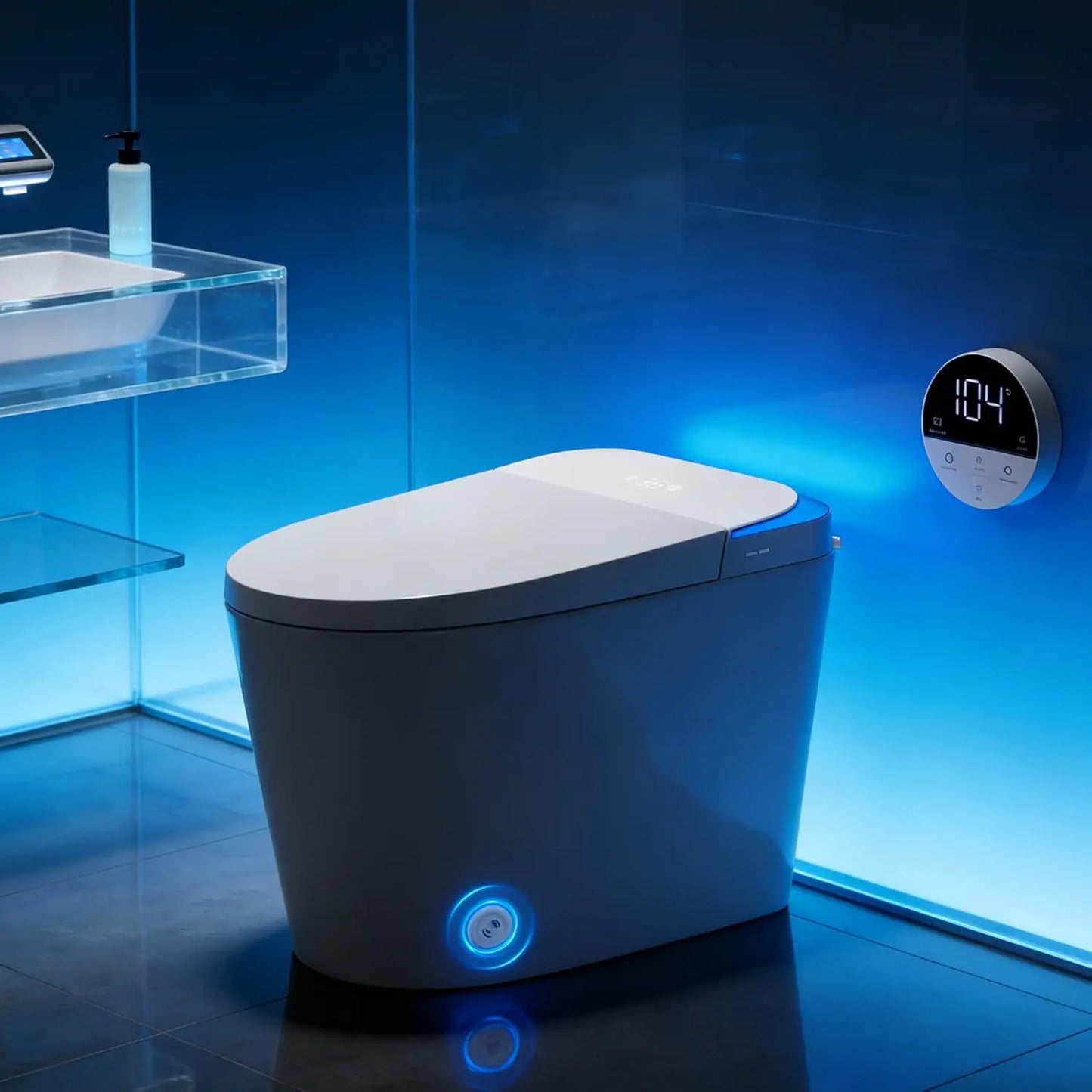 Smart Toilet with Bidet Built in, Foam Shield, Auto Open/Close Lid & Dual Flush, Instant Warm