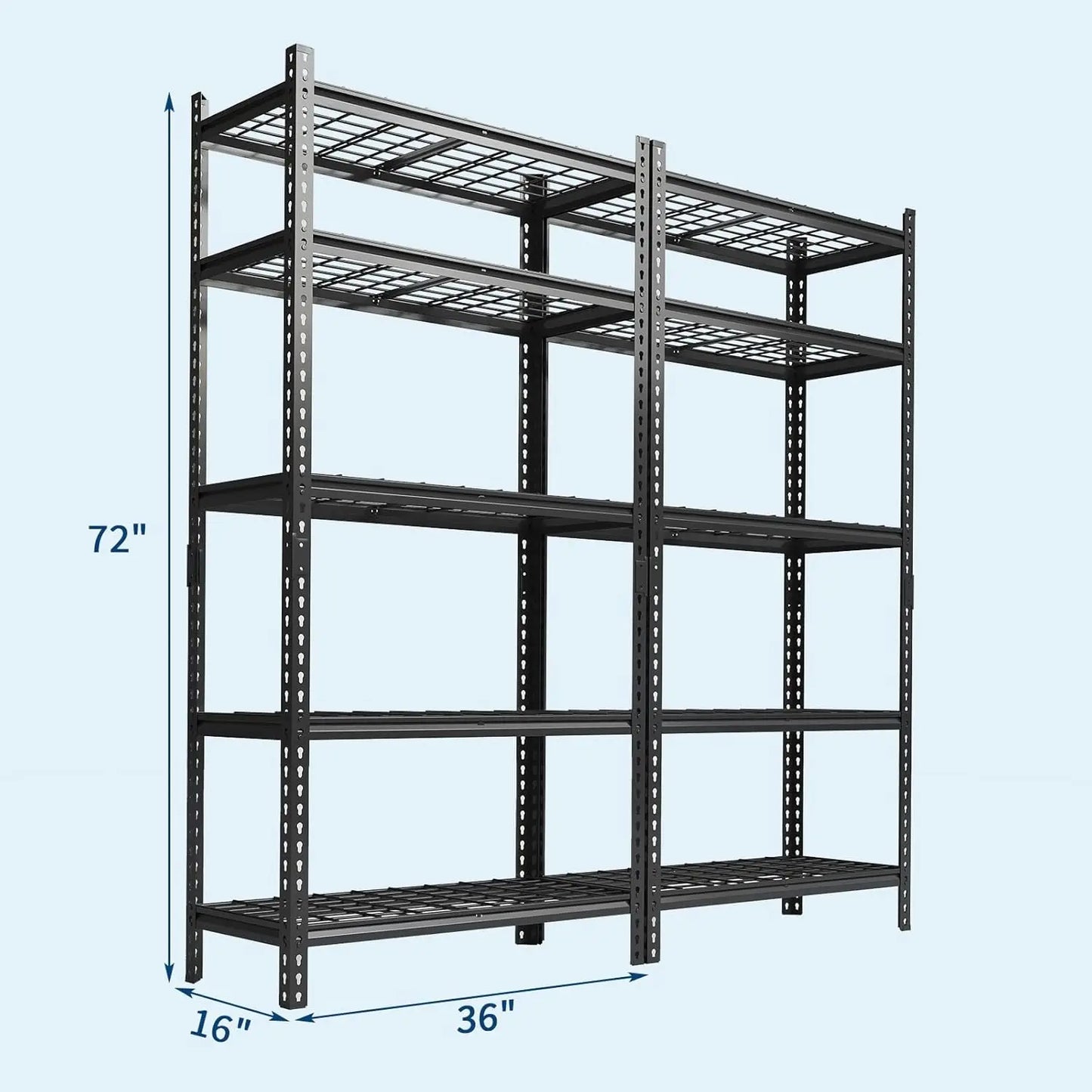 Garage Shelving - 2200 LBS Extremely Sturdy, Adjustable Metal Shelving 5 Tier Storage Shelves