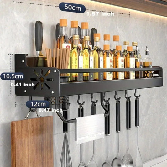 Wall-mounted Kitchen Organizer Shelf-Spice/Knife/Utensil Organizer