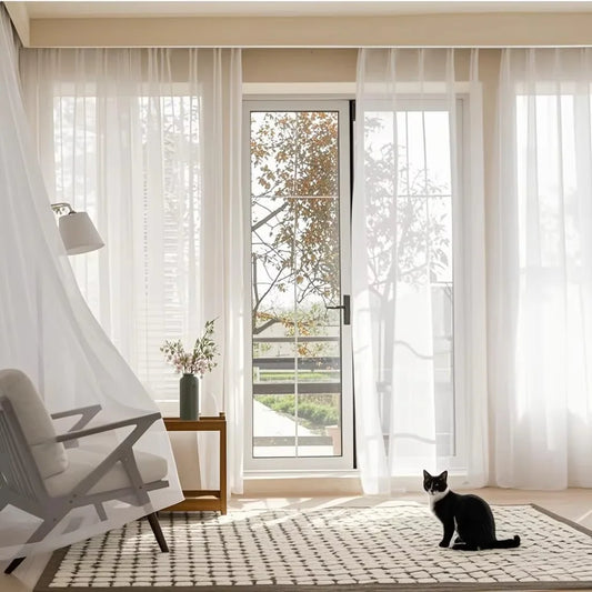 Custom Size, Transparent Tulle Curtain, Grommet