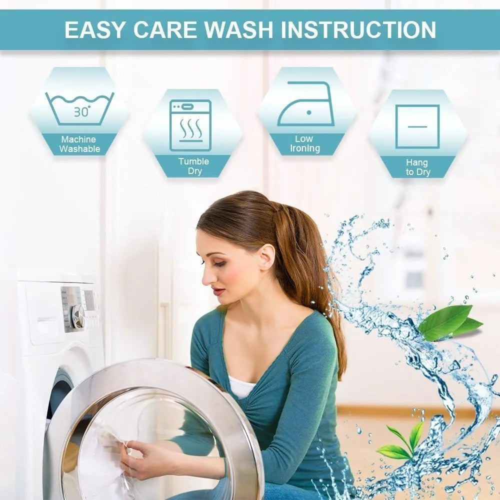 Light Blue Double Pinch Pleated Curtains Set