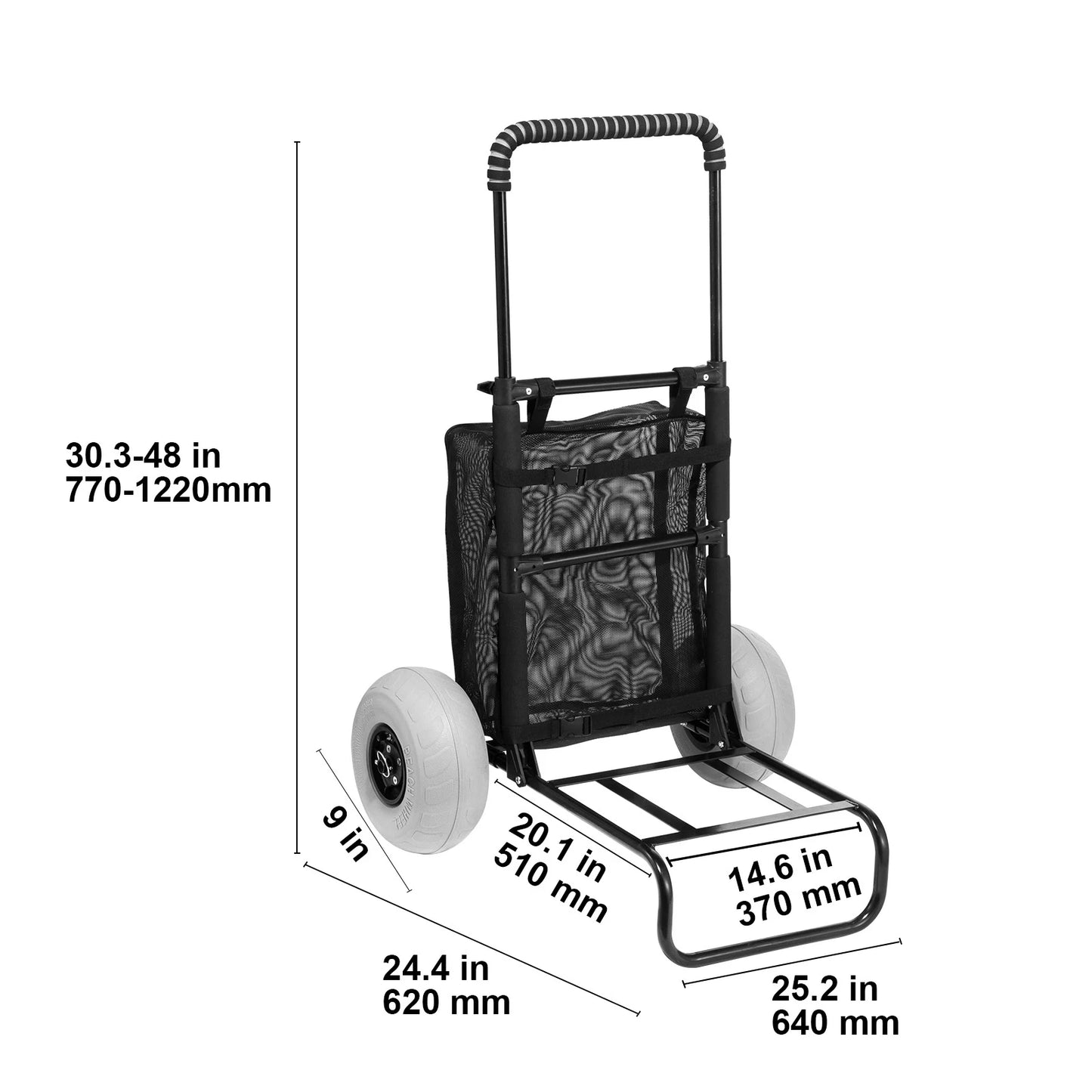 Beach Dolly with Big Wheels for Sand- Folding