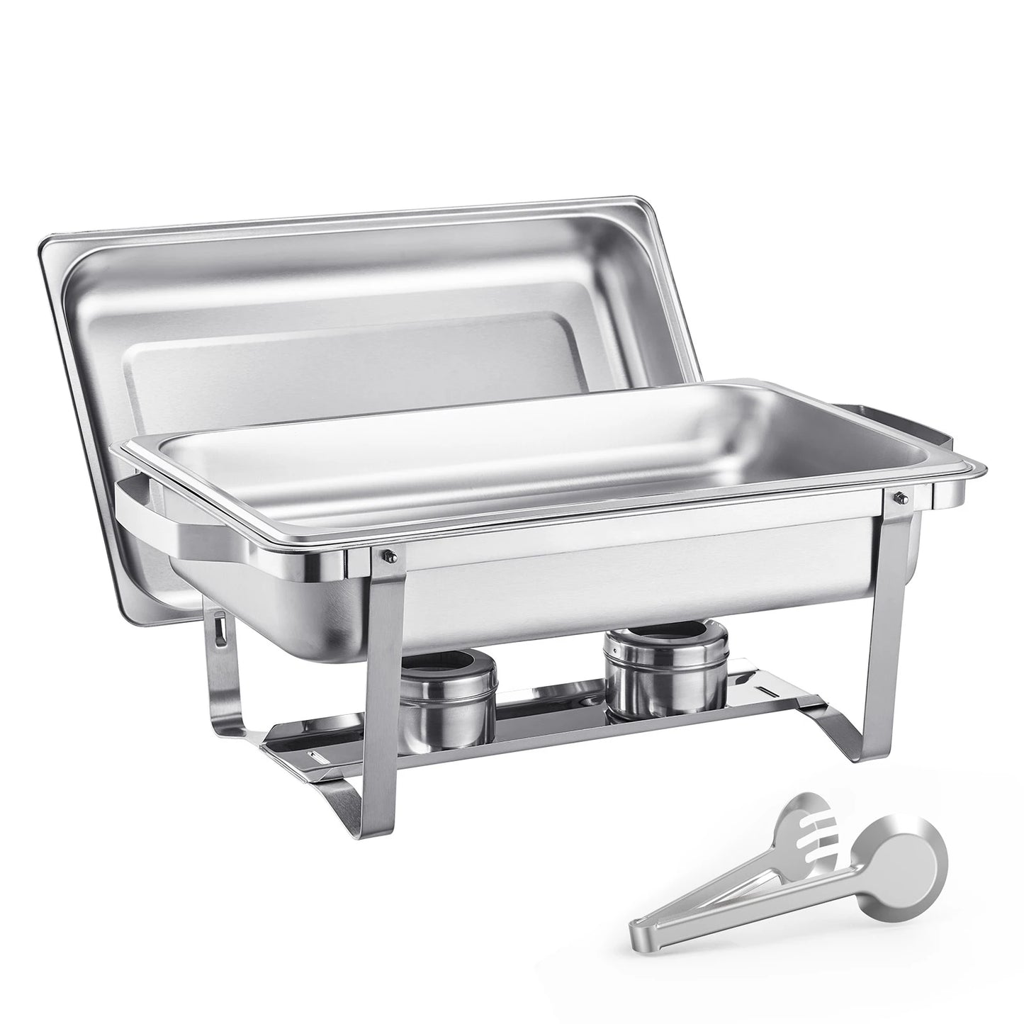8 Qt 4 Pack Chafing Dish 2 Full Size and 4 Half Size Pan, Stainless Steel