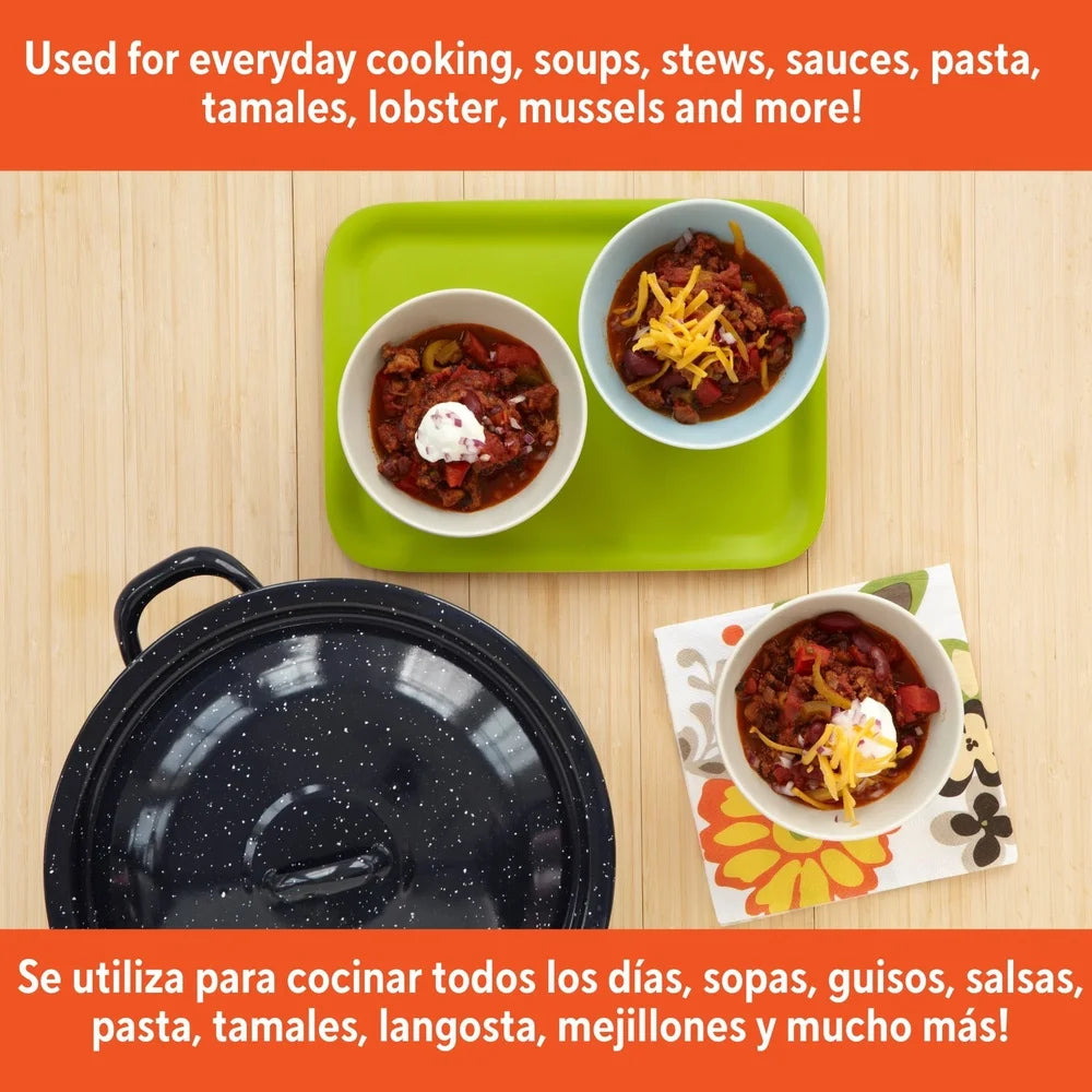 6Qt Enamel Stock Pot Heavy Duty Cooking Pot