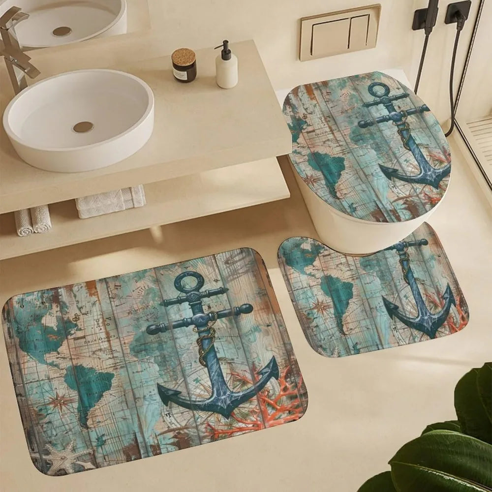 Fabric art print with ocean themed illustrations
