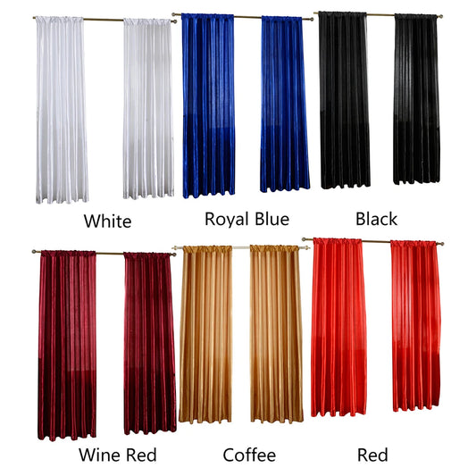 Solid Satin Door Window Curtain, Semi-Shading
