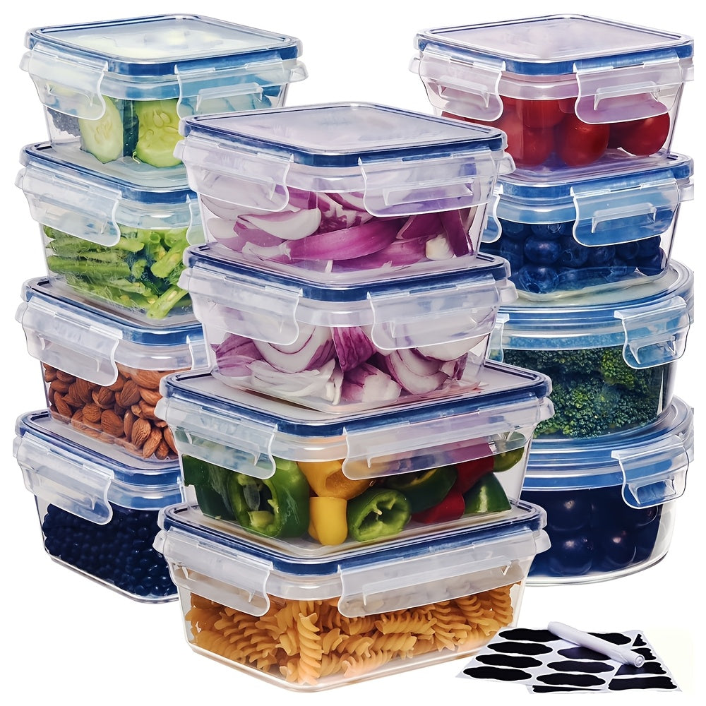 24/48/50pcs Premium Food Storage Container Set - High Quality, BPA-Free, Leak-Proof Design, Easy-Lock Lids, Stackable, Microwave Safe -