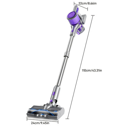 Cordless Vacuum Cleaner, 45-70Kpa Powerful Stick Vacuum with 45min Runtime, 50.72oz Dust Cup, Rechargeable/Wireless Vacuum for Hardwood Floor Carpet