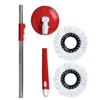 Spin Mop and Bucket with Wringer Set and 4 Microfiber Mop Refills, Stainless Steel, Extended Handle