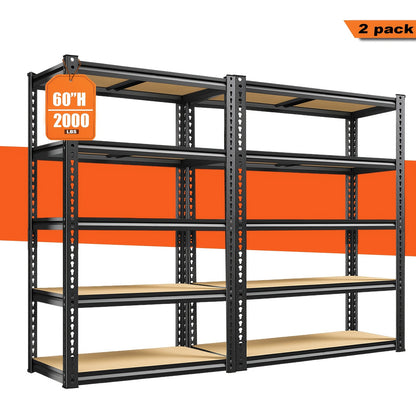 [2pcs Heavy Duty Shelving] Outdoor/Indoor Metal Plant Stand, Adjustable 60" 2000LBS 5-Tier
