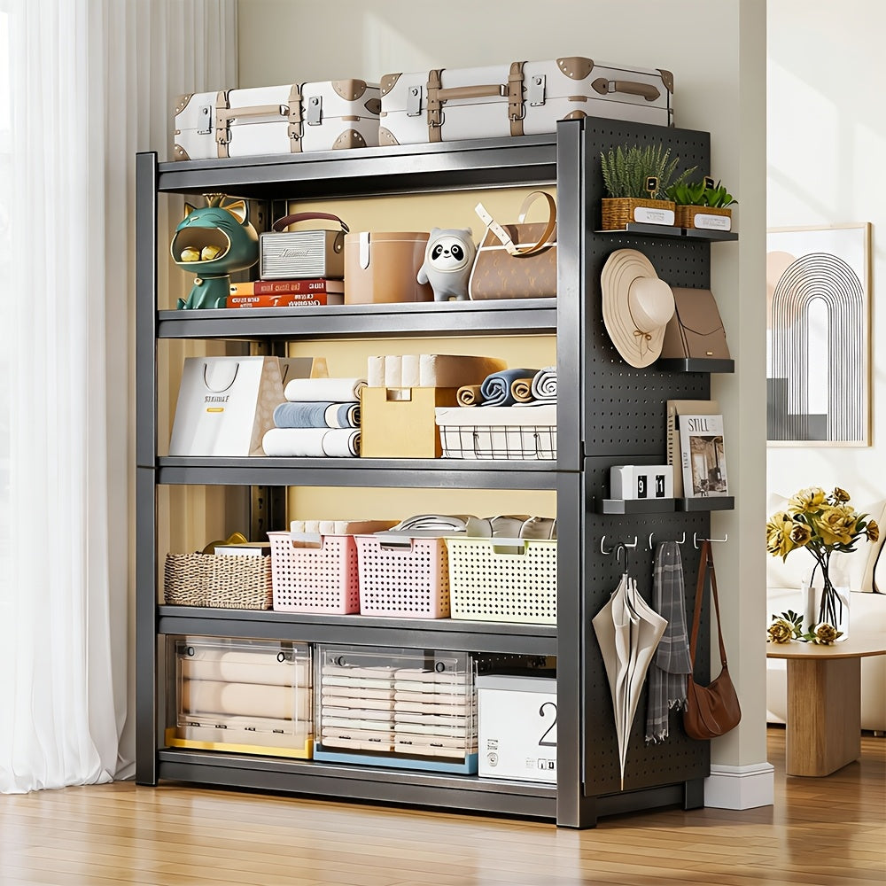 Heavy-Duty 5-Tier Metal Floor Cabinet with 3000Lbs Capacity - Adjustable Shelving Unit, Freestanding Narrow Storage Shelf, Easy Assembly, (35''W X14'' X77''H)