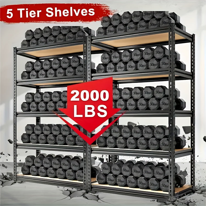 72 Inch Heavy-duty Metal Storage Rack, With A Load-bearing Capacity Of 2000 Pounds Per Layer, Adjustable Height, Easy Assembly For Independent Garage, Warehouse, Home, And Office Shelves - Industrial Style Sorting Rack, Utili