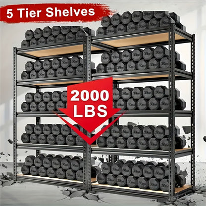 72 Inch Heavy-duty Metal Storage Rack, With A Load-bearing Capacity Of 2000 Pounds Per Layer, Adjustable Height, Easy Assembly For Independent Garage, Warehouse, Home, And Office Shelves - Industrial Style Sorting Rack, Utili