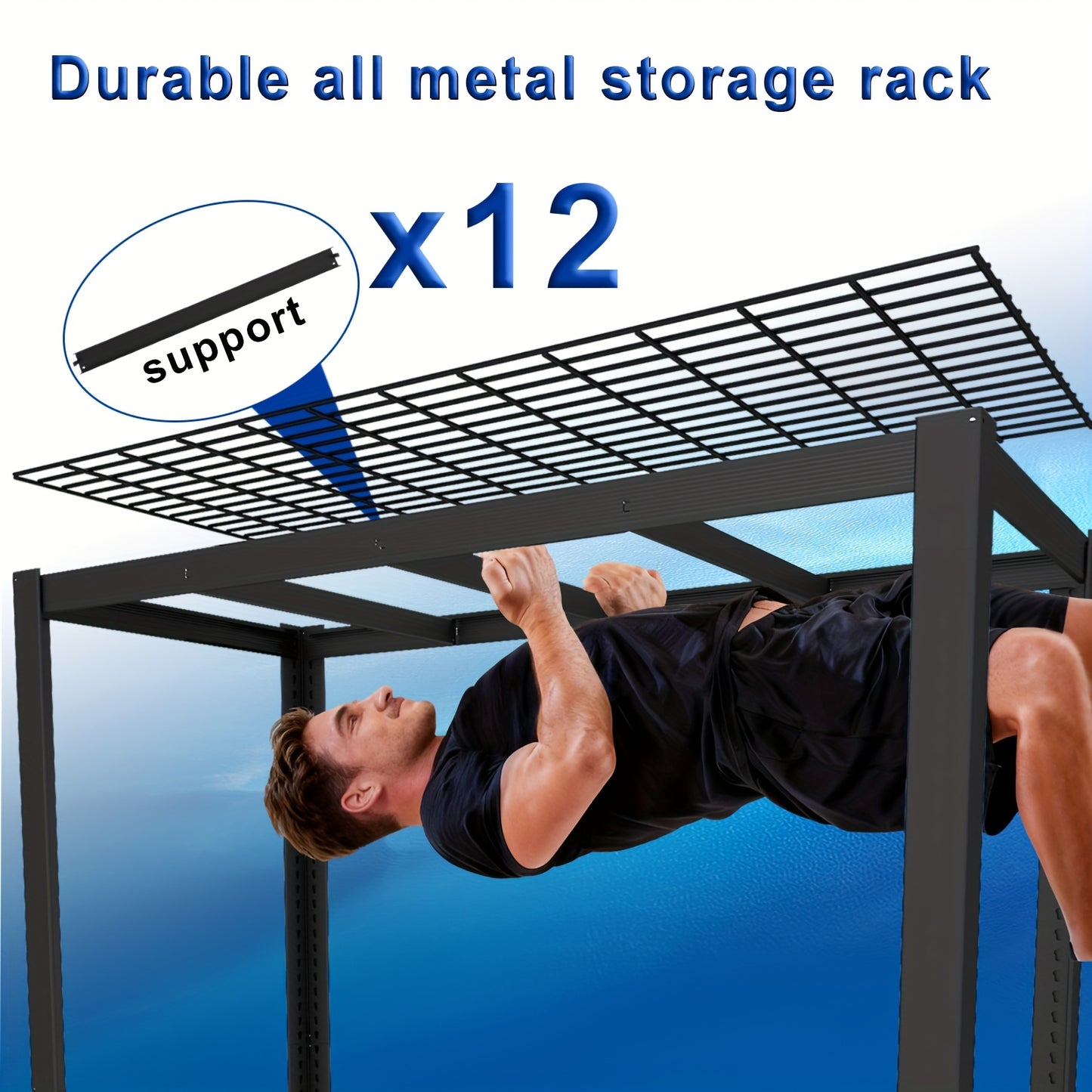 2000/3030LBS Metal Storage Shelving Unit, Utility Rack Shelf, 60/72"Heavy Duty Garage Shelving 5 Tier Adjustable