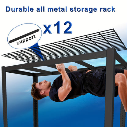 2000/3030LBS Metal Storage Shelving Unit, Utility Rack Shelf, 60/72"Heavy Duty Garage Shelving 5 Tier Adjustable