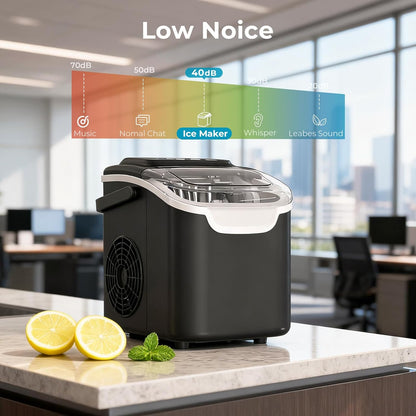 Nugget Or Bullet Ice Makers Countertop, 26 Lbs/24 H, 33 Lbs/24 H,35 Lbs/24 H Self-Cleaning,One-Click Operation