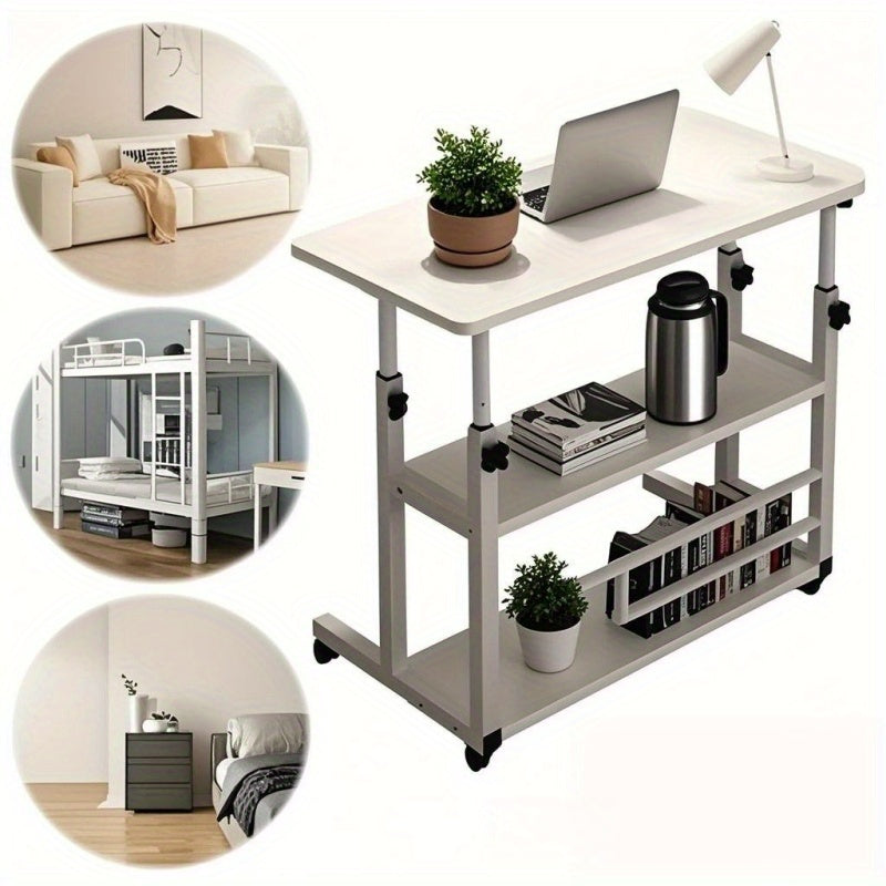 Multifunctional Standing Desk, Height Adjustable 23.62"-35.43", Universal Wheels