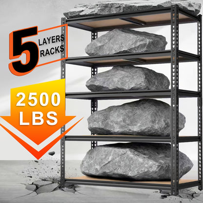 Heavy Duty 2500LB Capacity 5-Tier Adjustable Metal Shelving Unit - Extra Wide 40"W X 72"H X 20"D