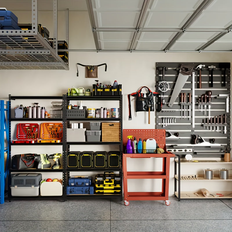 72 Inch/60 Inch Garage Storage Rack with 5 Layers, Adjustable Metal Storage Rack, Black