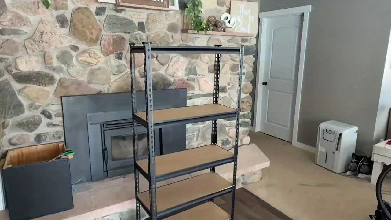 72 Inch/60 Inch Garage Storage Rack with 5 Layers, Adjustable Metal Storage Rack, Black
