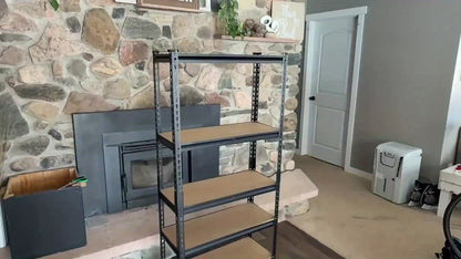 72 Inch/60 Inch Garage Storage Rack with 5 Layers, Adjustable Metal Storage Rack, Black