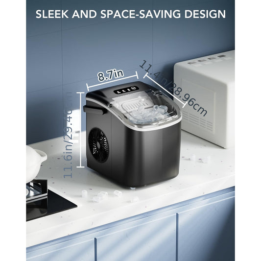 Nugget Or Bullet Ice Makers Countertop, 26 Lbs/24 H, 33 Lbs/24 H,35 Lbs/24 H Self-Cleaning,One-Click Operation