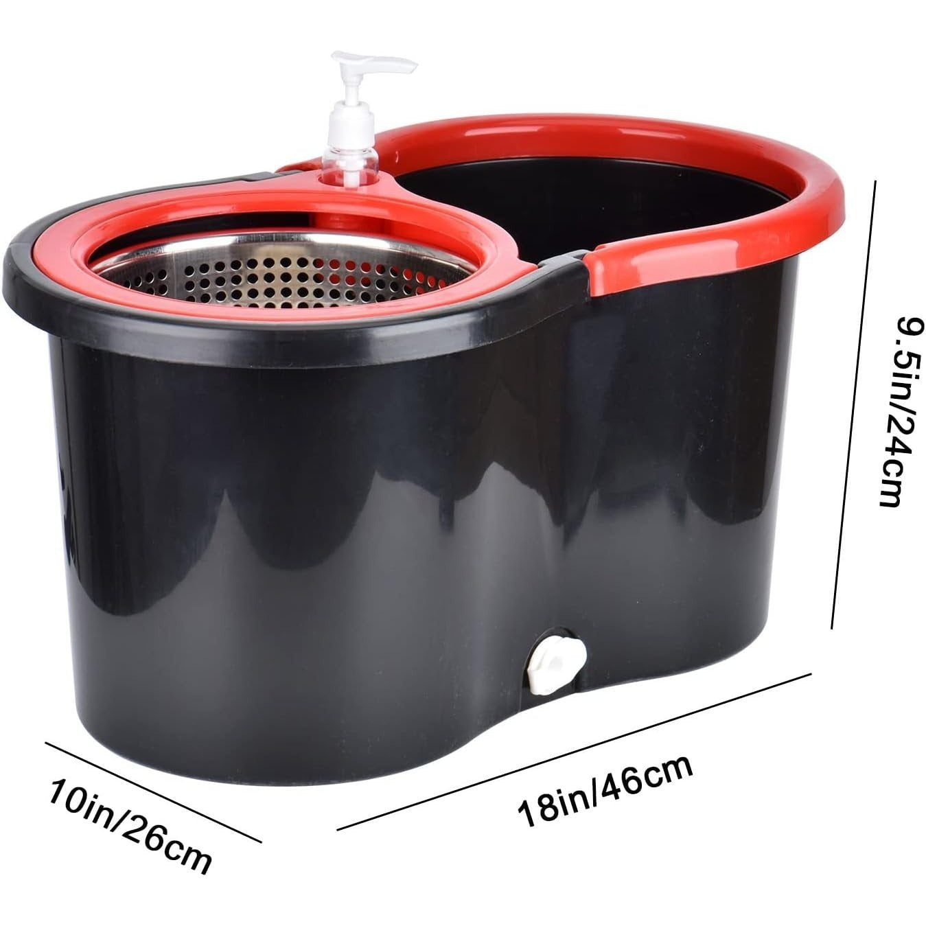 Spin Mop and Bucket with Wringer Set and 4 Microfiber Mop Refills, Stainless Steel, Extended Handle