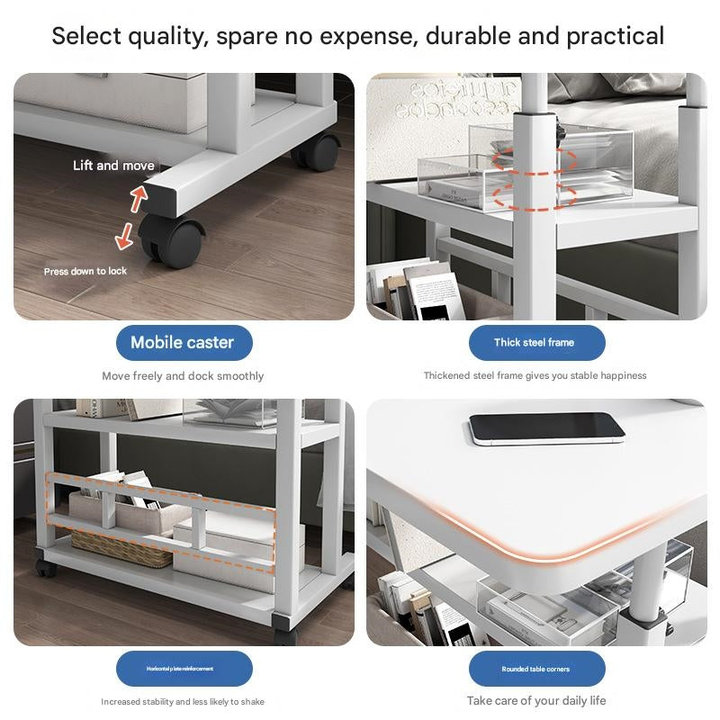 Multifunctional Standing Desk, Height Adjustable 23.62"-35.43", Universal Wheels
