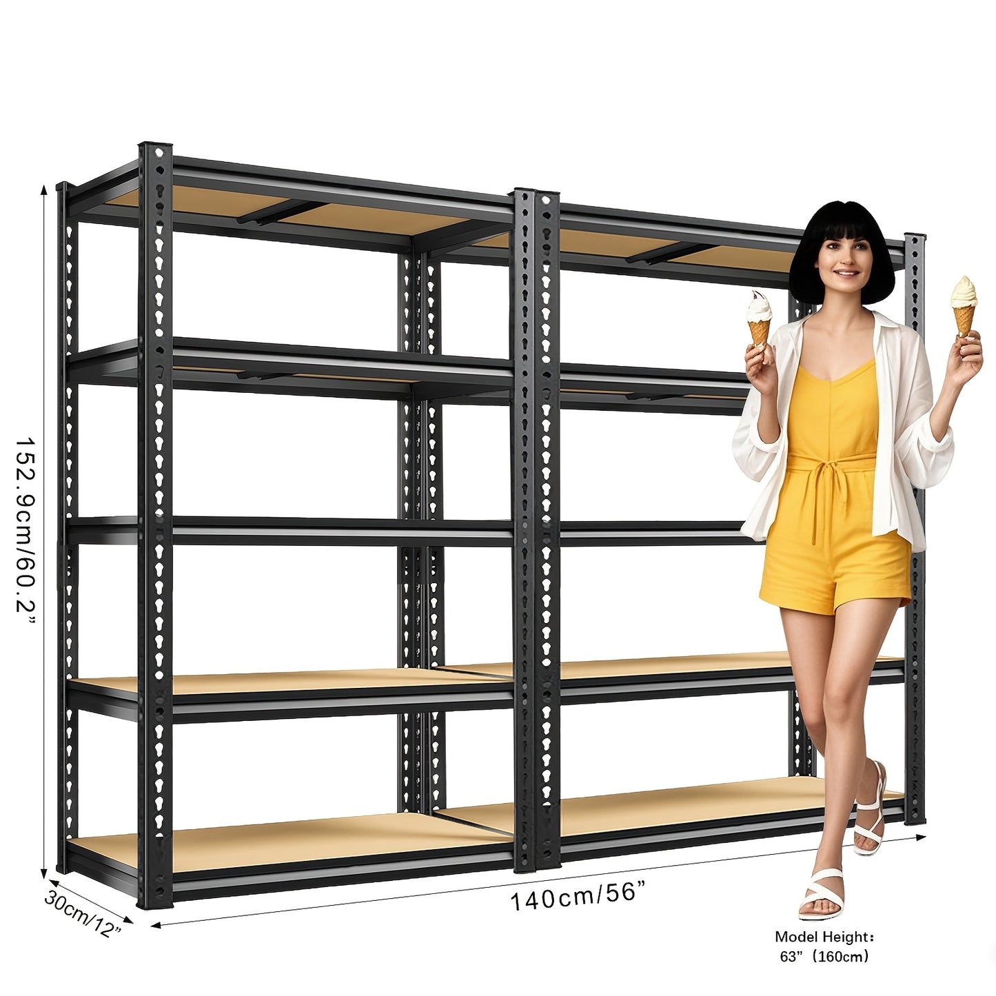 [2pcs Heavy Duty Shelving] Outdoor/Indoor Metal Plant Stand, Adjustable 60" 2000LBS 5-Tier