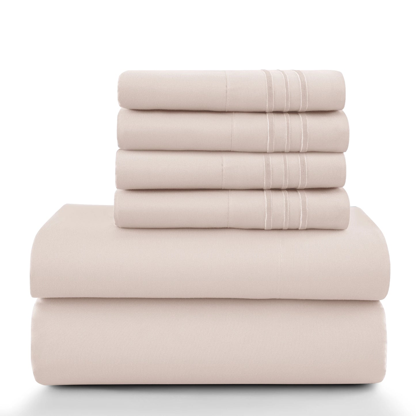 16" Luxury 6Pc Solid Sheet Set – Brushed Microfiber