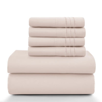 16" Luxury 6Pc Solid Sheet Set – Brushed Microfiber