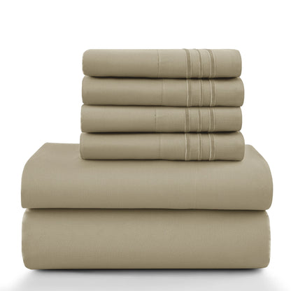 16" Luxury 6Pc Solid Sheet Set – Brushed Microfiber