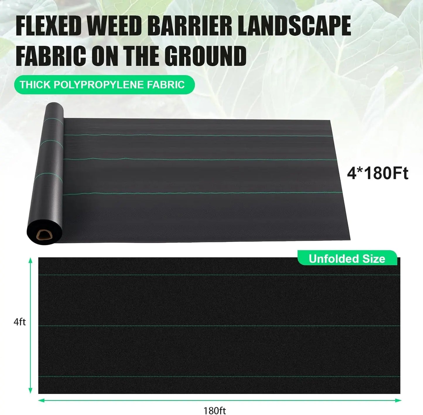 Heavy-Duty Weed Barrier Fabric–4x180ft