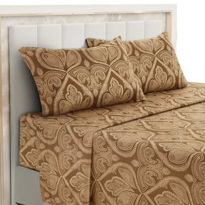 16" Deep 4-Piece Paisley Bed Microfiber Sheet Set