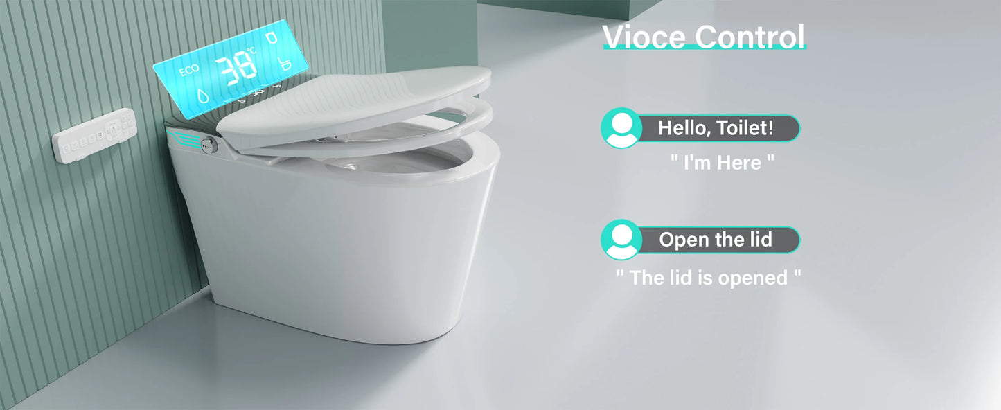 Smart Toilet with Bidet Built In, AUTO Deodorization, Voice Control