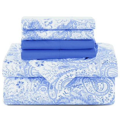 Lux Decor Microfiber 6Pc Paisley Sheet Set