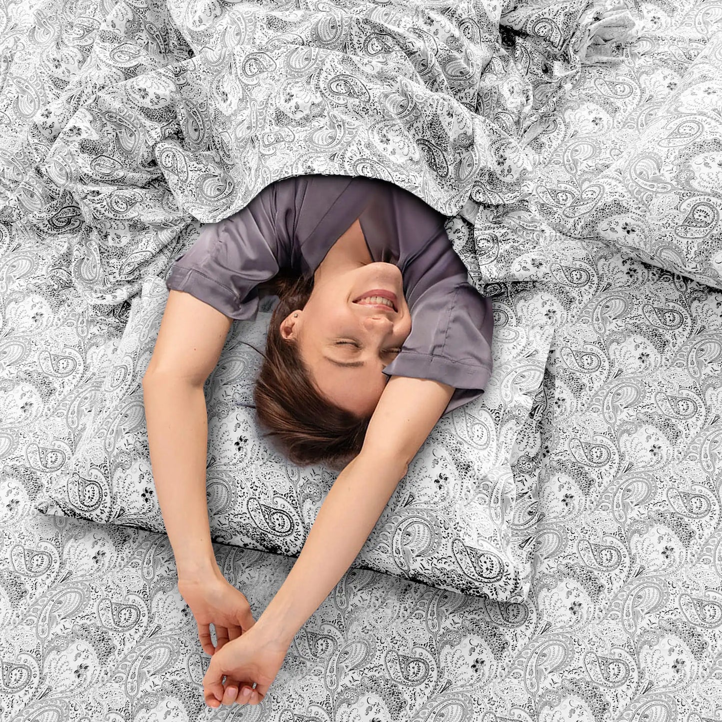 16" Deep 4-Piece Paisley Bed Microfiber Sheet Set