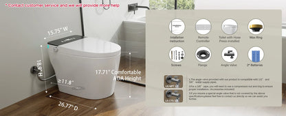 Smart Toilet with Built-in Bidet, AUTO Open/Close
