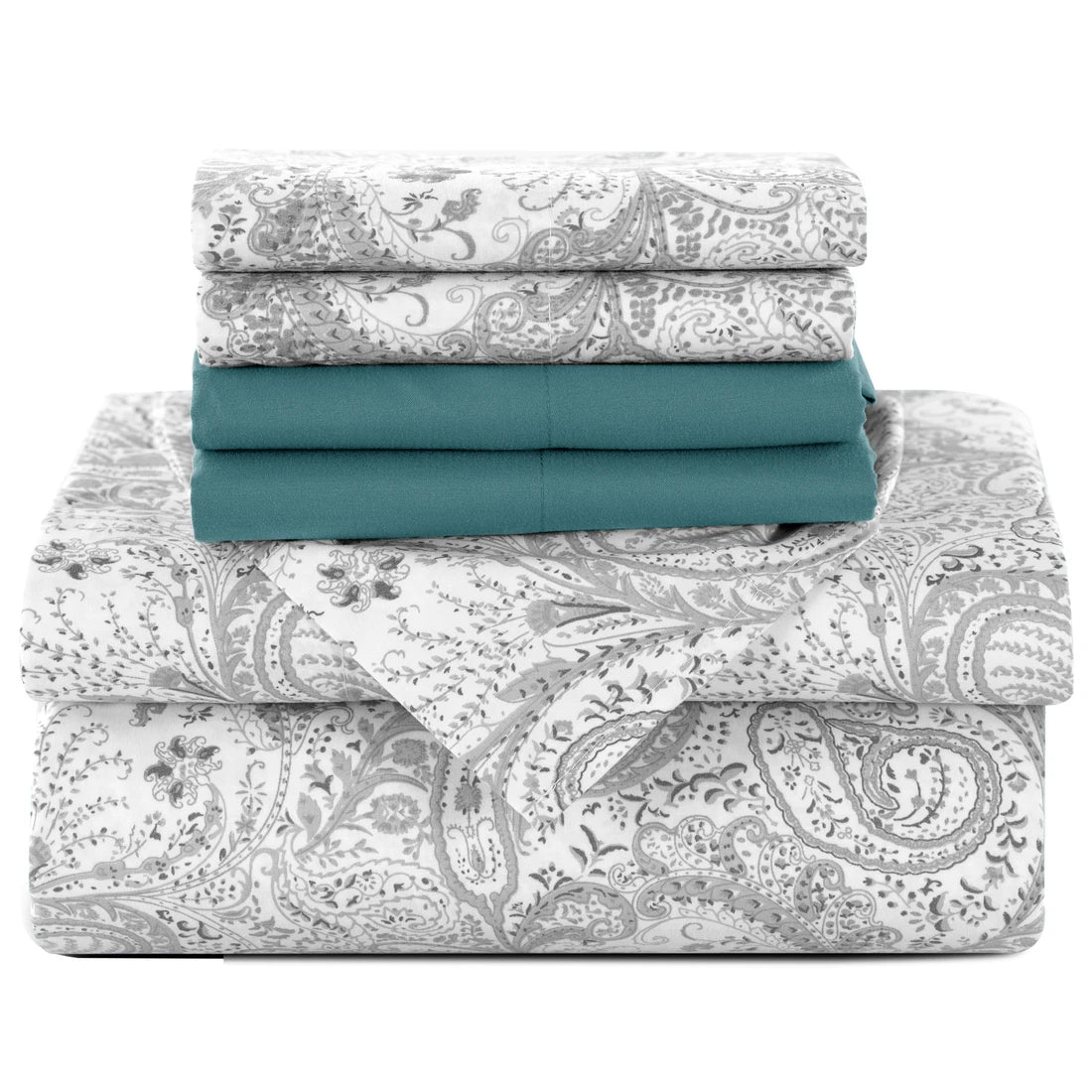 Lux Decor Microfiber 6Pc Paisley Sheet Set