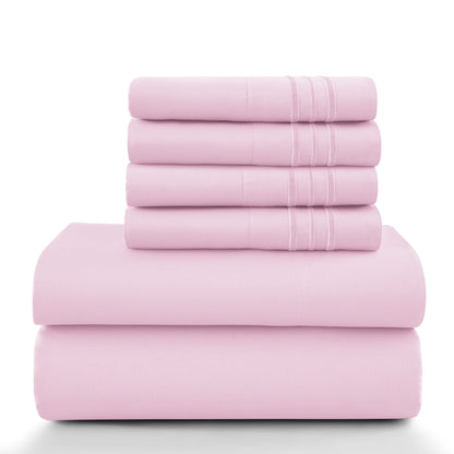 16" Luxury 6Pc Solid Sheet Set – Brushed Microfiber