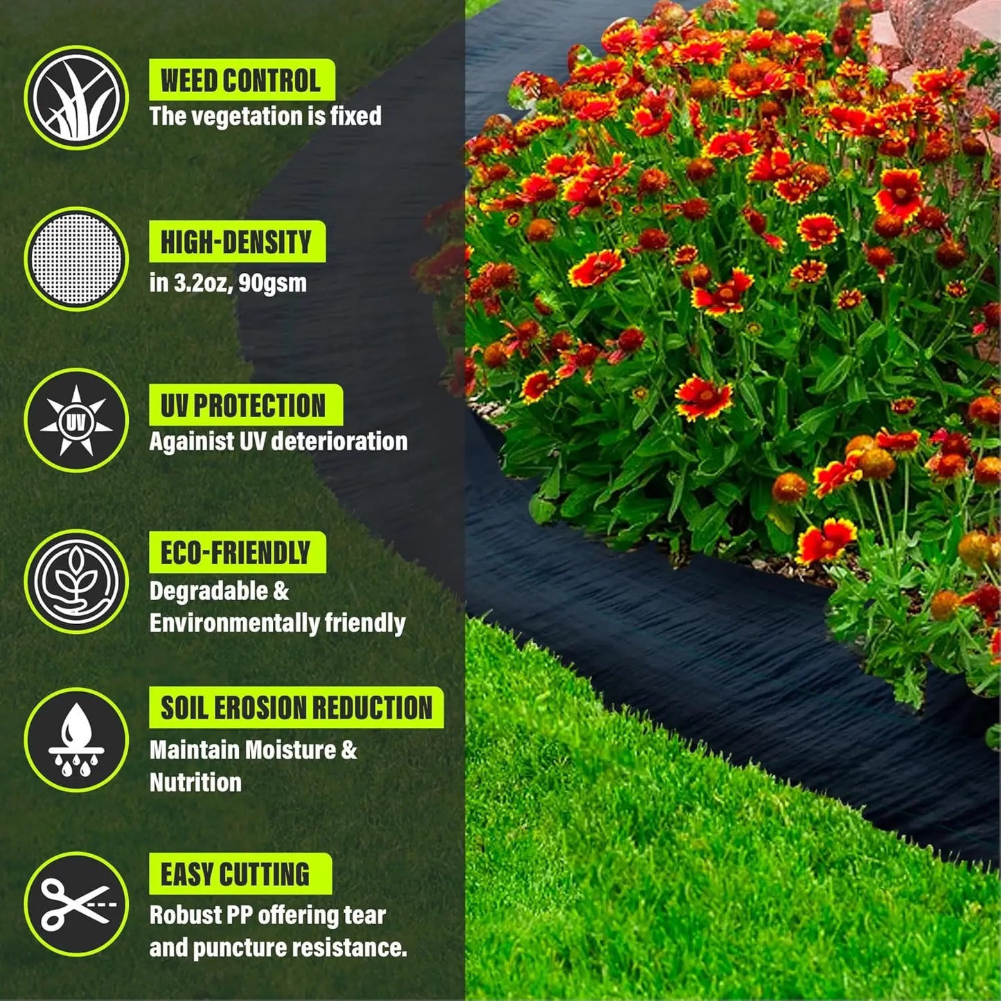 Heavy-Duty Weed Barrier Fabric–4x180ft