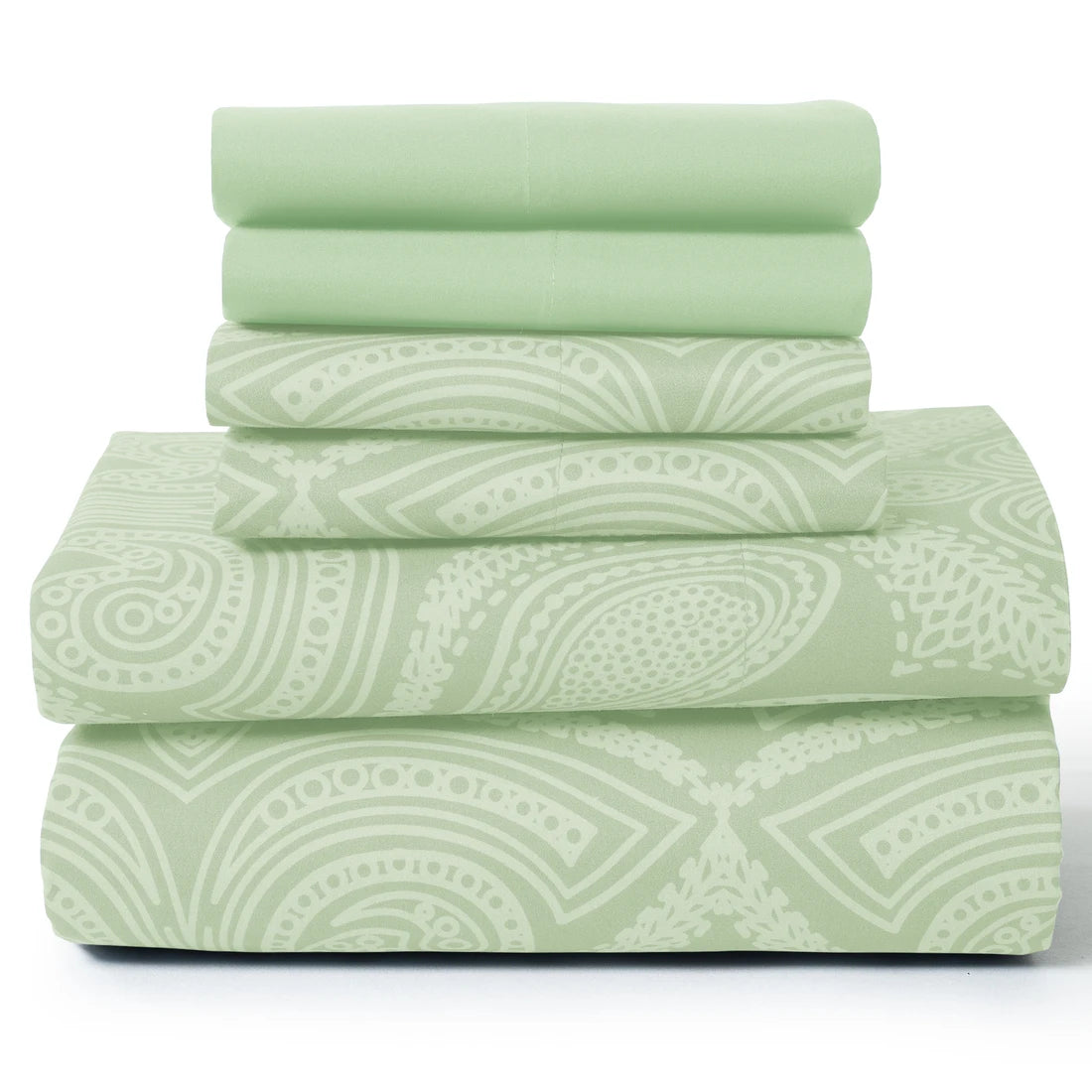 Lux Decor Microfiber 6Pc Paisley Sheet Set