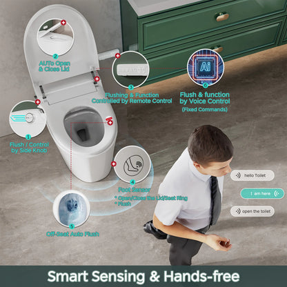 Smart Toilet with Bidet Built In, AUTO Deodorization, Voice Control