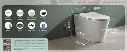 Smart Toilet with Bidet Built In, AUTO Deodorization, Voice Control