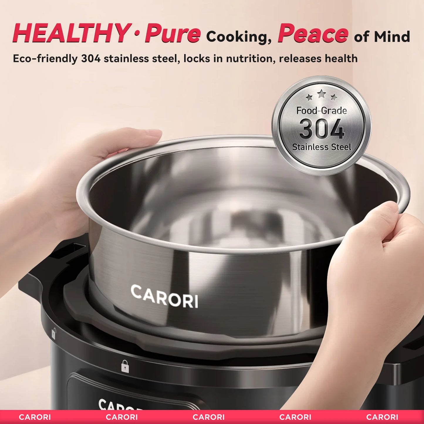 1200W 12-in-1 Electric Pressure Cooker 8Qt, Stainless Steel