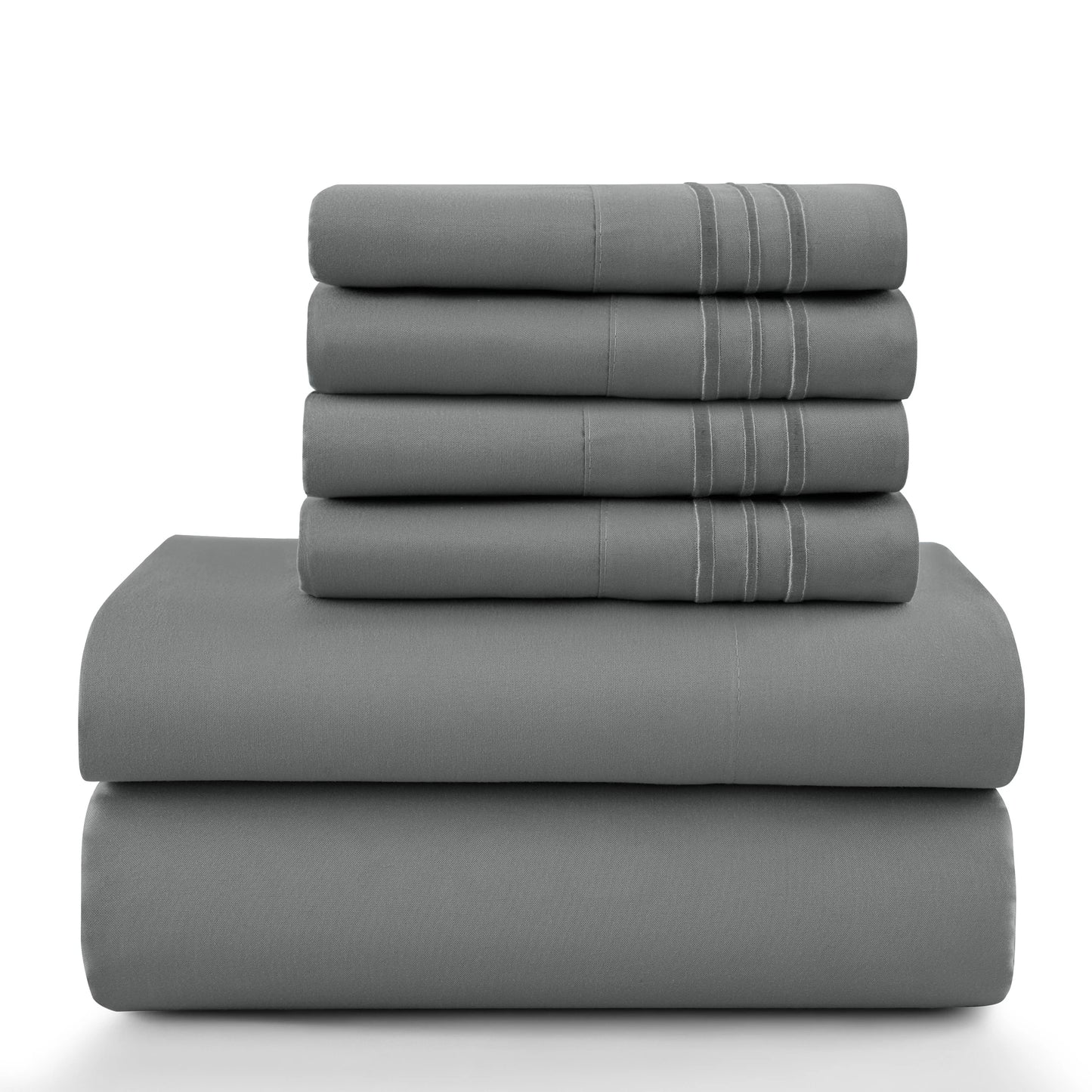 16" Luxury 6Pc Solid Sheet Set – Brushed Microfiber